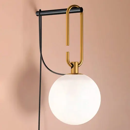 Dokud Zásoby Vydrží Artemide nástěnné světlo nh Wall, bílá, sklo, zástrčka, E14