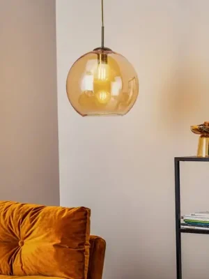 Závěsné světlo Balls, jantar. skleněnou koulí 30cm Must-Have