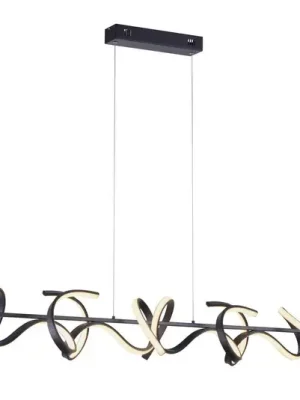 Závěsné světlo Curls LED, černé, kovové, délka 99 cm, stmívatelné Výprodej