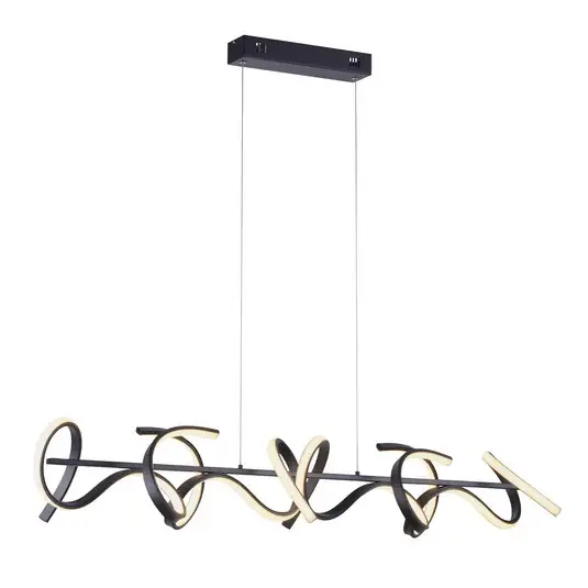 Závěsné světlo Curls LED, černé, kovové, délka 99 cm, stmívatelné Výprodej