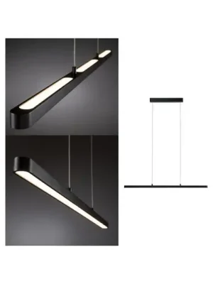Závěsné světlo LED Paulmann Lento, černé, 100 cm, světlo směřující nahoru/dolů, Novinka
