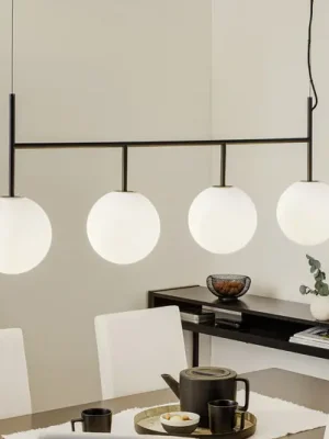 Nízká Cena Audo LED závěsné světlo TR Bulb, 4křídlé, černé/opálové, sklo