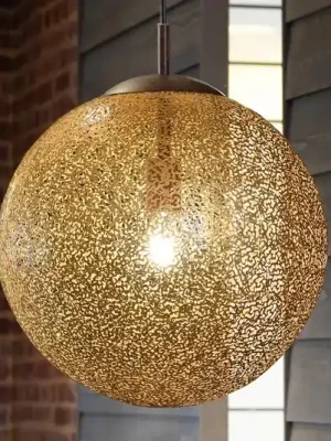 Akce Paul Neuhaus Greta závěsné světlo, Ø 40 cm, zlatá barva, kov