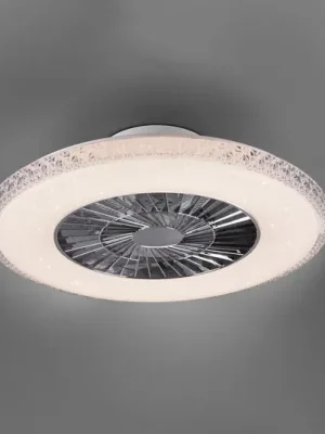 Expresní Doručení LED stropní ventilátor Harstad, křišťálový rám