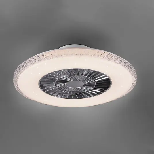 Expresní Doručení LED stropní ventilátor Harstad, křišťálový rám