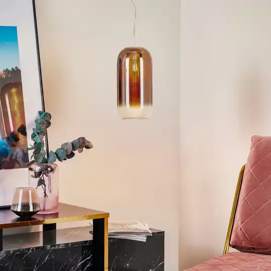 Nejlepší Cena Artemide Gople Mini závěsné světlo měď/stříbrná