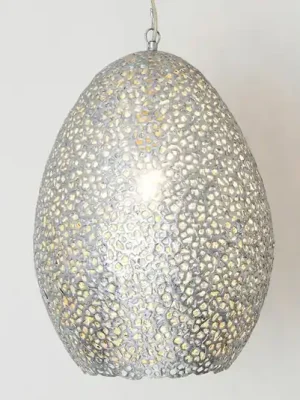 Poslední Šance Závěsné svítidlo Cavalliere, stříbrné, Ø 34 cm