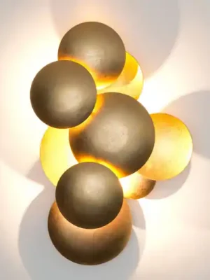 LED nástěnné světlo BOLLADARIA, zlatá, 42 x 27 cm, kovové, stmívatelné Cenově Výhodný