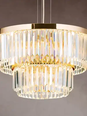 Nejlepší Cena LED závěsné světlo Prism, kulaté, Ø 55 cm, zlatá
