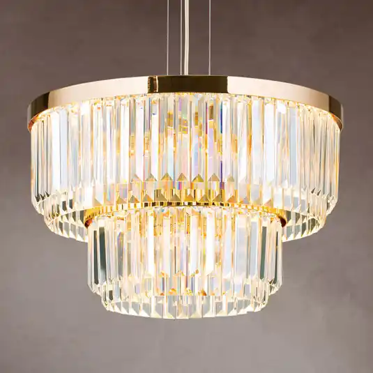 Nejlepší Cena LED závěsné světlo Prism, kulaté, Ø 55 cm, zlatá