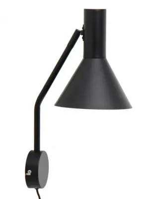 Oblíbený FRANDSEN Nástěnné světlo Lyss, černé, zástrčka, výška 42 cm, E27