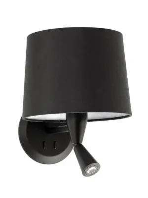 Nástěnné svítidlo Conga s LED světlem na čtení, černé Ověřený