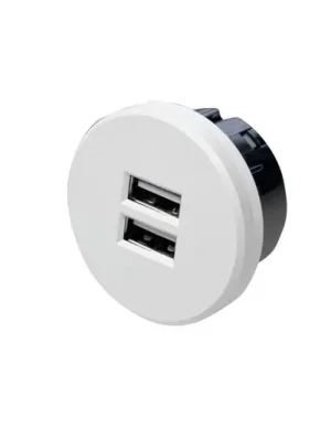 USB dvojzásuvka, kulatá, bílá Pouze Dnes