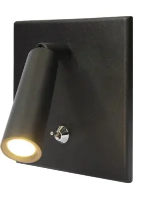 Časově Omezené Světlo na čtení BL1-LED, zapuštěné/montované, vypínač, černé