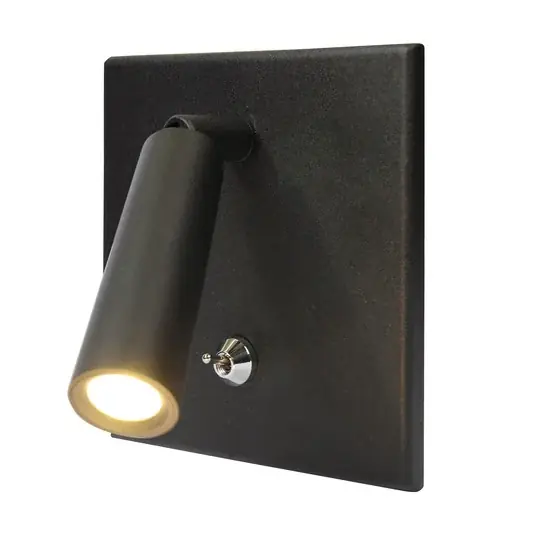 Časově Omezené Světlo na čtení BL1-LED, zapuštěné/montované, vypínač, černé