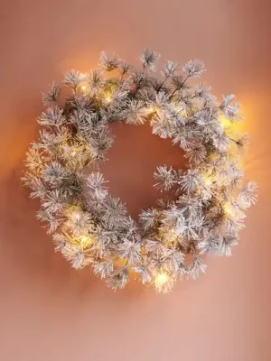 LED věnec Alfi, zelený/sněhový, Ø 45 cm Aktuální