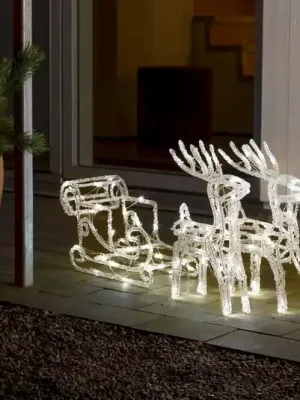 LED světelná figurka saně se 2 soby, IP44 Přímo Od Výrobce