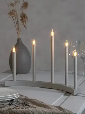 Svíčkový lustr Accent, pět zdrojů, světle šedá Nejlepší Cena