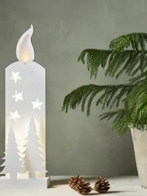 Dekorativní světlo LED Grandy, svíčka a jedle, 50 cm Expresní Doručení