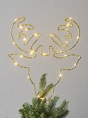 LED špička stromu Topsy, jelení hlava na baterie Bezpečná Platba