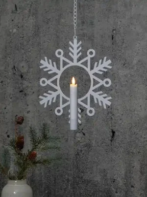 Cenový Hit LED dekorační světlo Flamme Snow se svíčkou