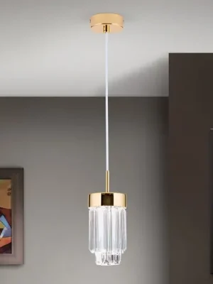 LED závěsné světlo Prism, křišťál, Ø10cm, zlatá Ihned K Objednání