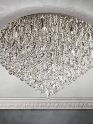 Sezónní Sleva Stropní svítidlo Celeste s krystaly K9, Ø75cm chrom
