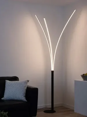 Stojací lampa LED Maja, třísvíticí černá Sleva