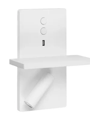 Víkendová Akce LEDS-C4 E-Lamp LED nástěnné světlo se spotem, bílá