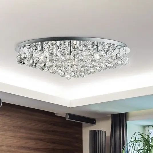 Stropní svítidlo Hanna chromované skleněné křišťálové koule 80 cm Bezpečná Platba