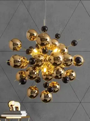 Závěsné světlo Explosion se zlatými koulemi Originální