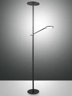 Stojací lampa Regina LED s ramenem na čtení, 2fl, černá Výhodná Nabídka