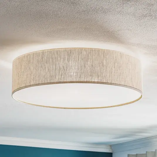 Odeslání Ihned Stropní světlo Leano, šedé, plátěný potah, Ø 50 cm