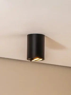 Stropní bodové osvětlení Bima, kulaté černé Pouze Dnes