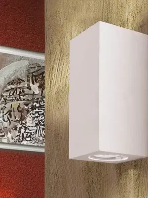 Nástěnné světlo Cube, bílé, výška 15,5 cm, keramika, nahoru/dolů Poslední Šance