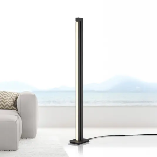 Stojací lampa LED PURE Lines, antracitová, dálkové ovládání, 140 cm Oblíbený