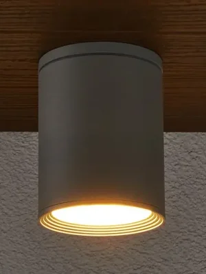 Značkový Venkovní stropní reflektor Minna, stříbrně šedý