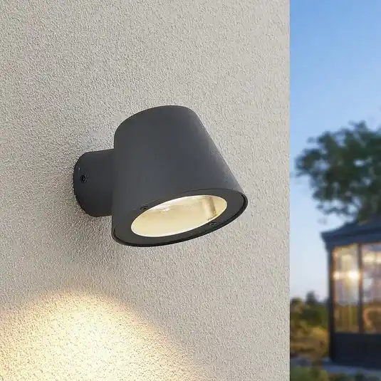 Akce Venkovní nástěnné svítidlo Lindby Ileyna, antracit, kov, 15 cm