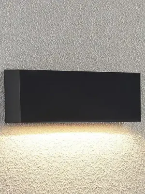 Značkový Lindby LED venkovní nástěnné svítidlo Jarte, 24 cm, dolů, šedé, IP65