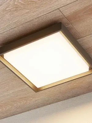 Speciální Cena Lucande LED venkovní stropní svítidlo Birta, tmavě šedé, IP54, 34 cm