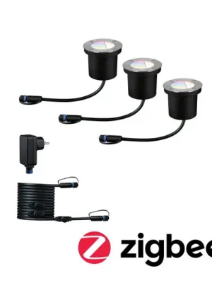 Super Cena Paulmann Plug & Shine zapuštěný ZigBee RGBW 3 základny