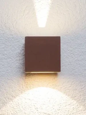 Nová Kolekce Lucande LED venkovní nástěnné svítidlo Jarno, rez, kov, 9cm