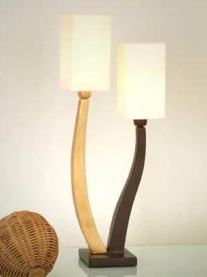 Stolní lampa Quadrangolare 2zdrojová hnědá/zlatá Bezpečná Platba