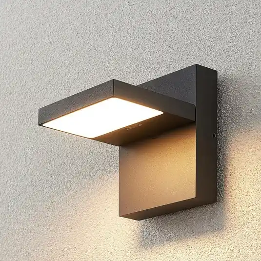 Poslední Šance Venkovní nástěnné svítidlo Lucande LED Silvan, antracit, IP65, 14 cm