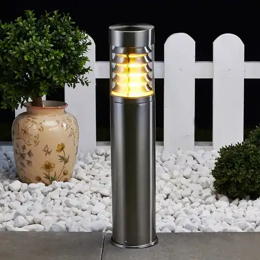 Vysoce Kvalitní Lindby stojací lampa Enja, 50 cm, nerezová ocel, IP44, E27