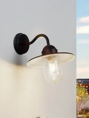 Akce Venkovní nástěnná lampa Lindby Filip, rezavě hnědá, 30 cm, E27, IP44