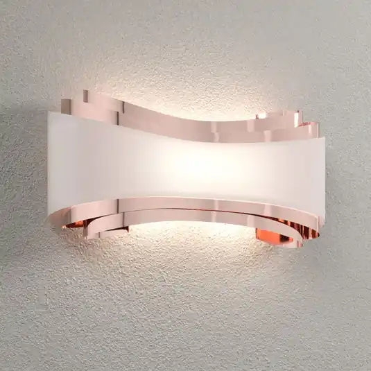 Nástěnné svítidlo Ionica LED, měděné se skleněným stínidlem Nejprodávanější