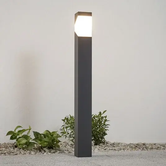 Pouze Dnes Lucande Kiran světlo na cestu, 100 cm, šedá, kov, IP44, E27