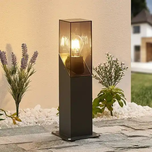 Podstavné svítidlo Lucande Fiola, 40 cm, antracit, IP54 Nejprodávanější