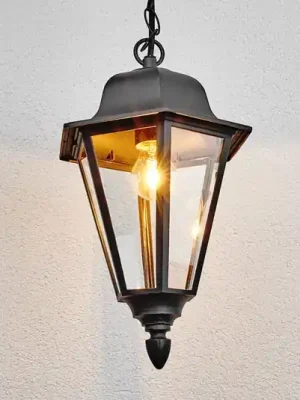 Značkový Venkovní závěsné svítidlo Lindby Edana, 40 cm, antracit, E27, IP44